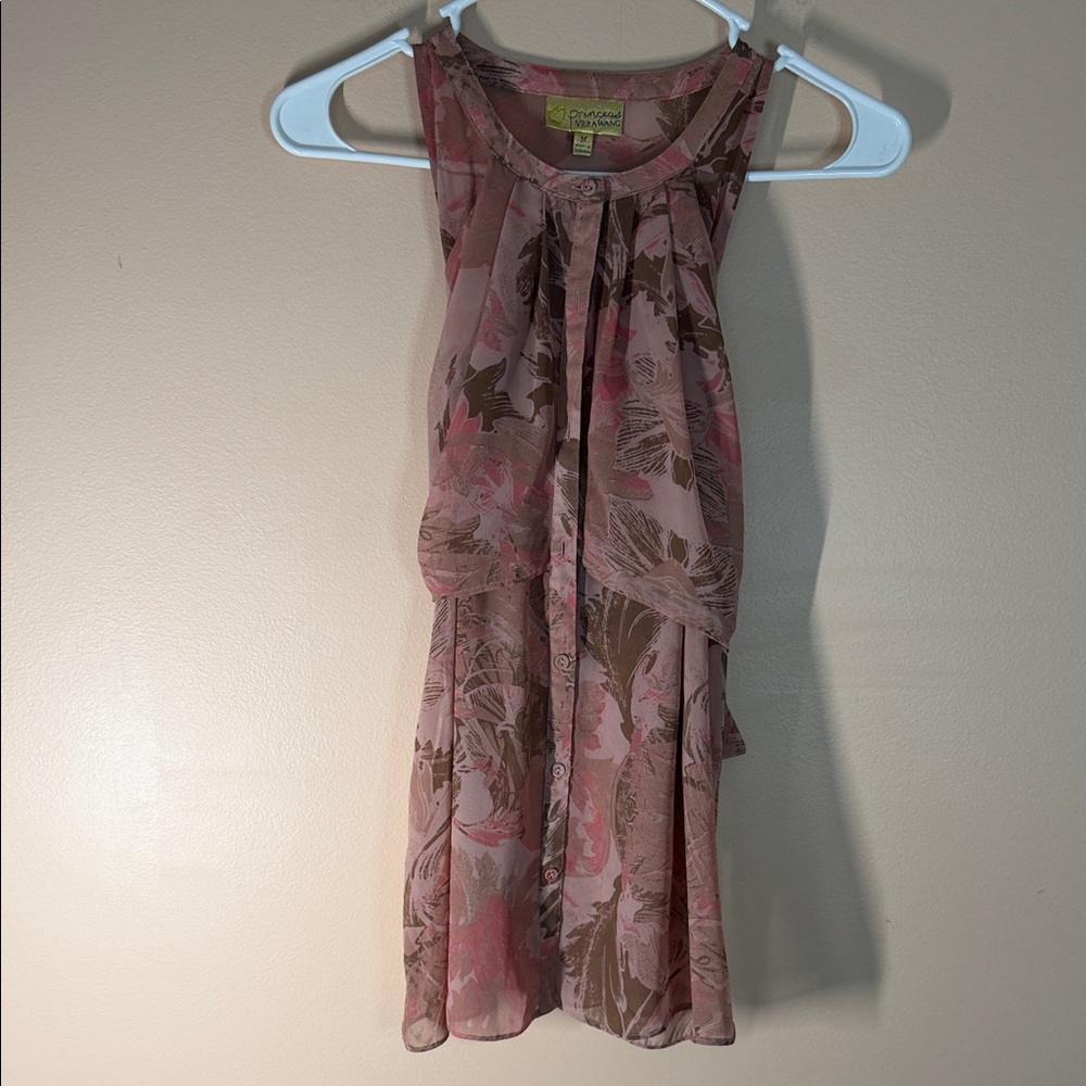 Vera Wang Pink Floral Labeled Dress Top